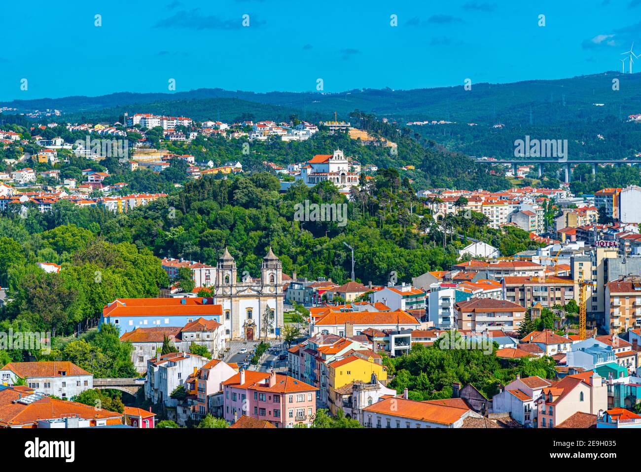 Aerial view of cityscape of Leiria, Portugal Stock Photo Alamy