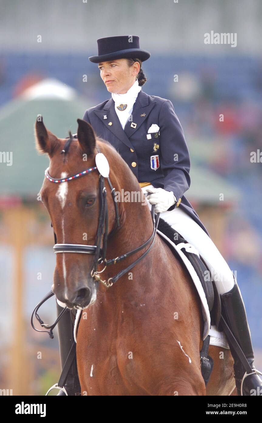 French dressage rider Constance Menard Laboute on her horse 'Lianca' at
