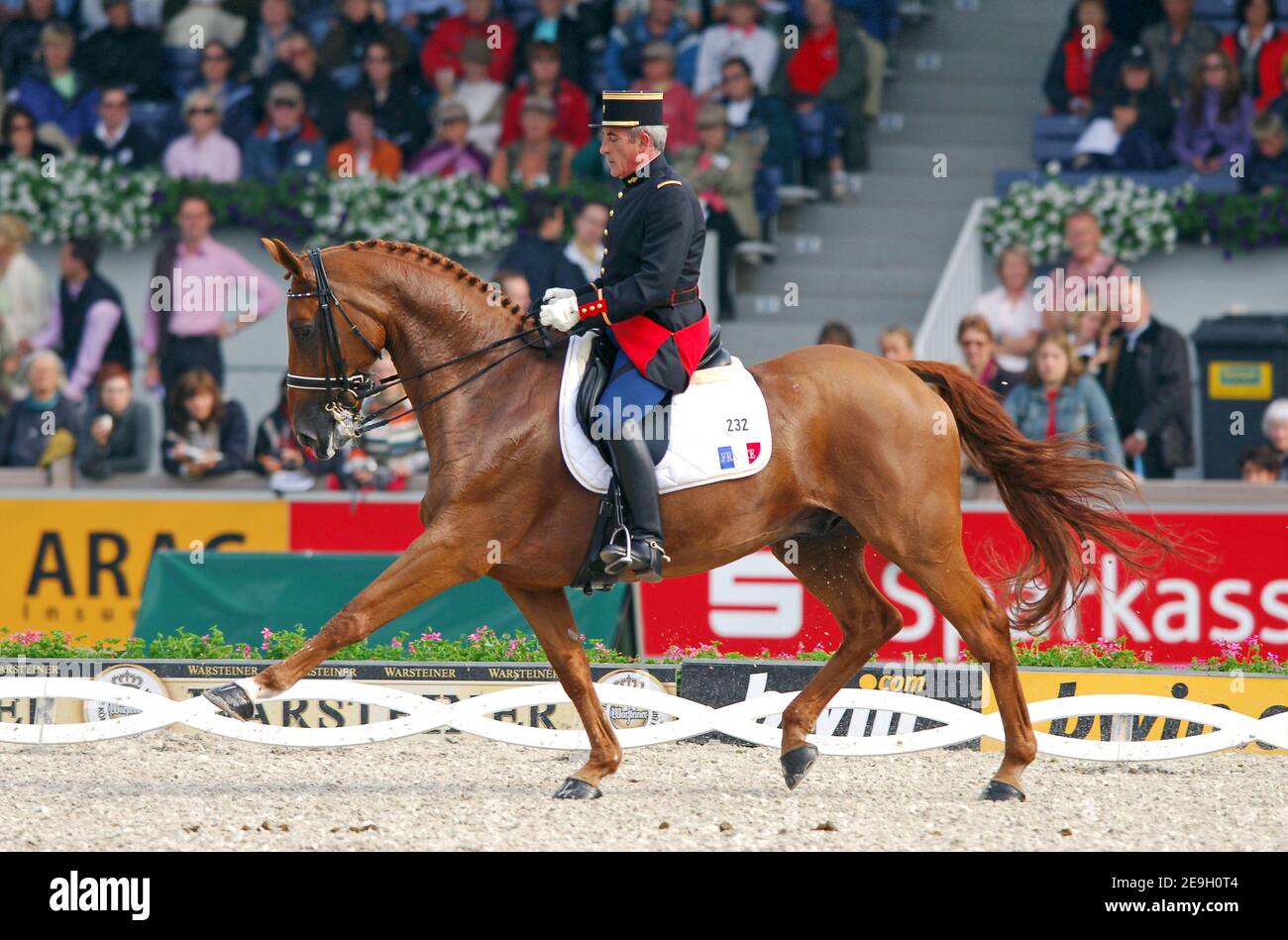 French dressage rider Hubert Perring on his horse 'Diabolo Saint