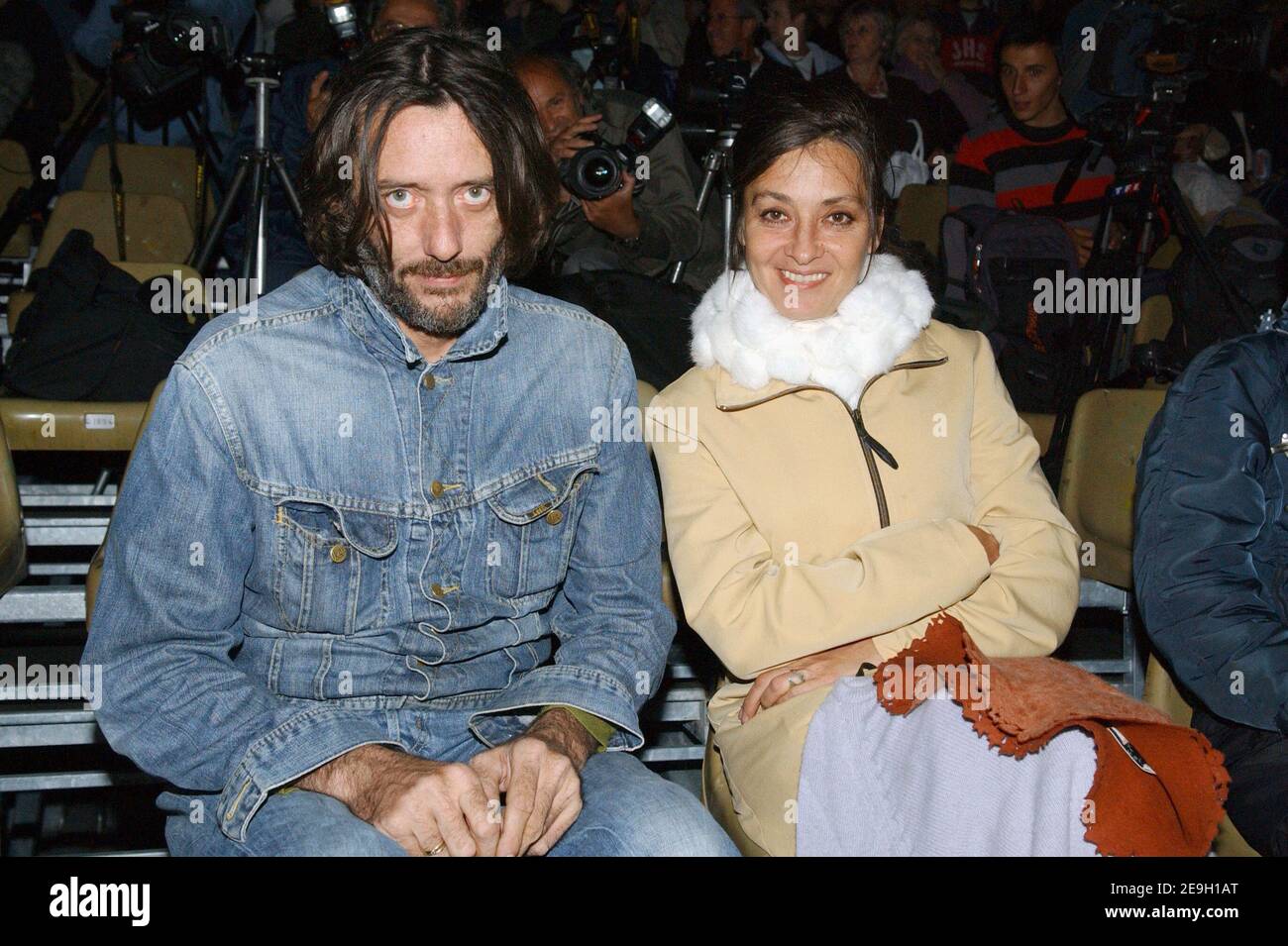 Singers and composers Fred Chichin and Catherine Ringer of 'Rita Mitsouko'  attend Les Fetes de Nuit new show 'Les Noces de l'Enfant Roi' at the  Versailles castle on August 25, 2006. The