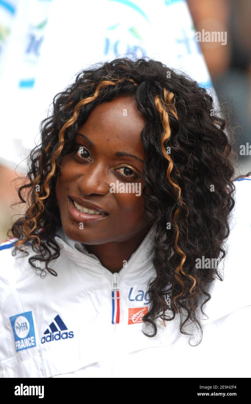 France's Eunice Barber during the Decanation, at the Charlety Stadium, in Paris, France, on August 26. Photo by Stephane Kempinaire/Cameleon/ABACAPRESS.COM Stock Photo