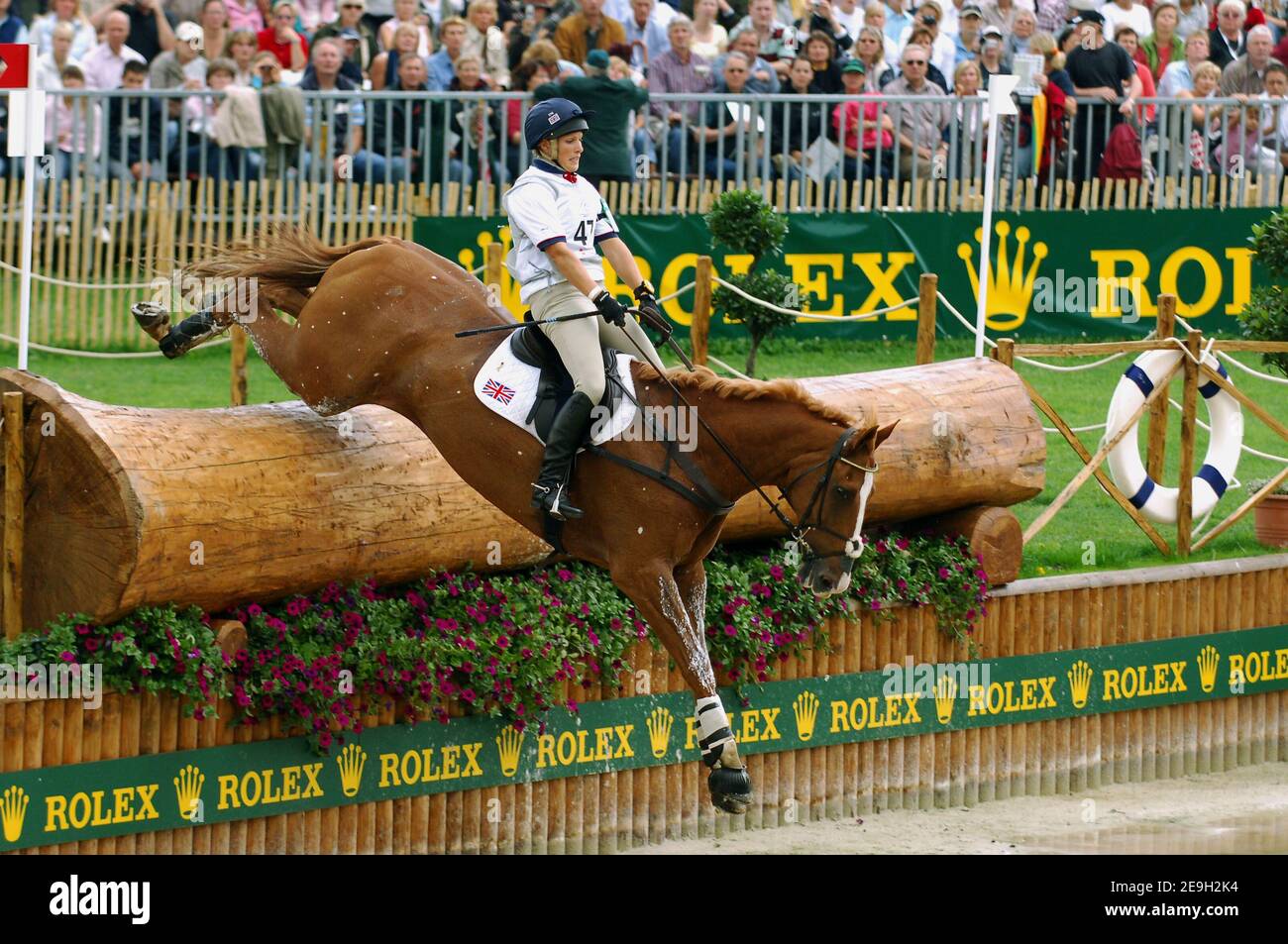 Great Britain's Zara Phillips on her horse 'Toy Town' during the Cross  Country competition of the