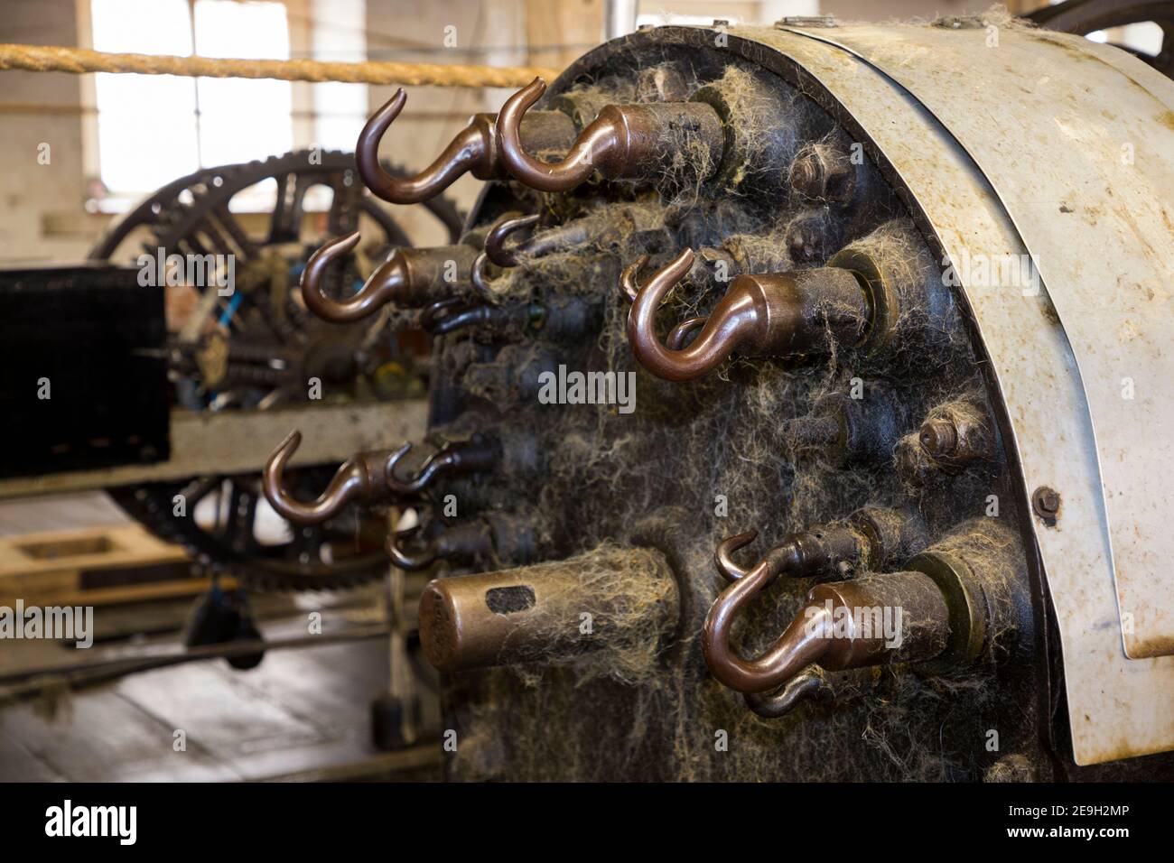 Rope forming machine / rope making equipment inside the ropery at the