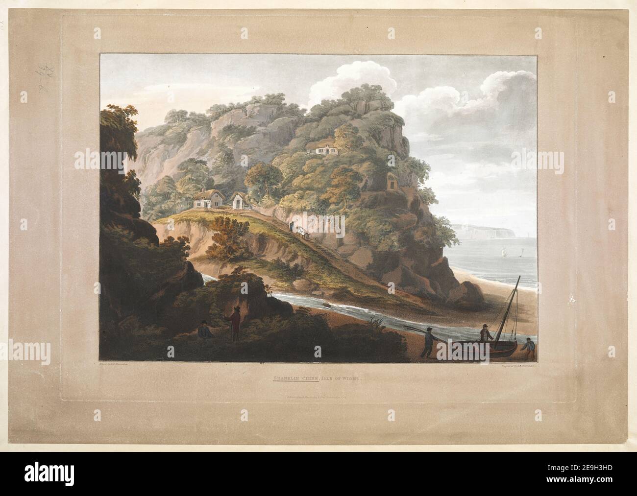 SHANKLIN CHINE, ISLE OF WIGHT.  Author  Harraden, J. B. 15.39.b. Place of publication: [Cambridge] Publisher: Published R. Harraden and Son, Cambridge, Date of publication: 1814.  Item type: 1 print Medium: aquatint and etching with hand-colouring Dimensions: platemark 37.9 x 50.6 cm, on sheet 42.5 x 60.9 cn  Former owner: George III, King of Great Britain, 1738-1820 Stock Photo