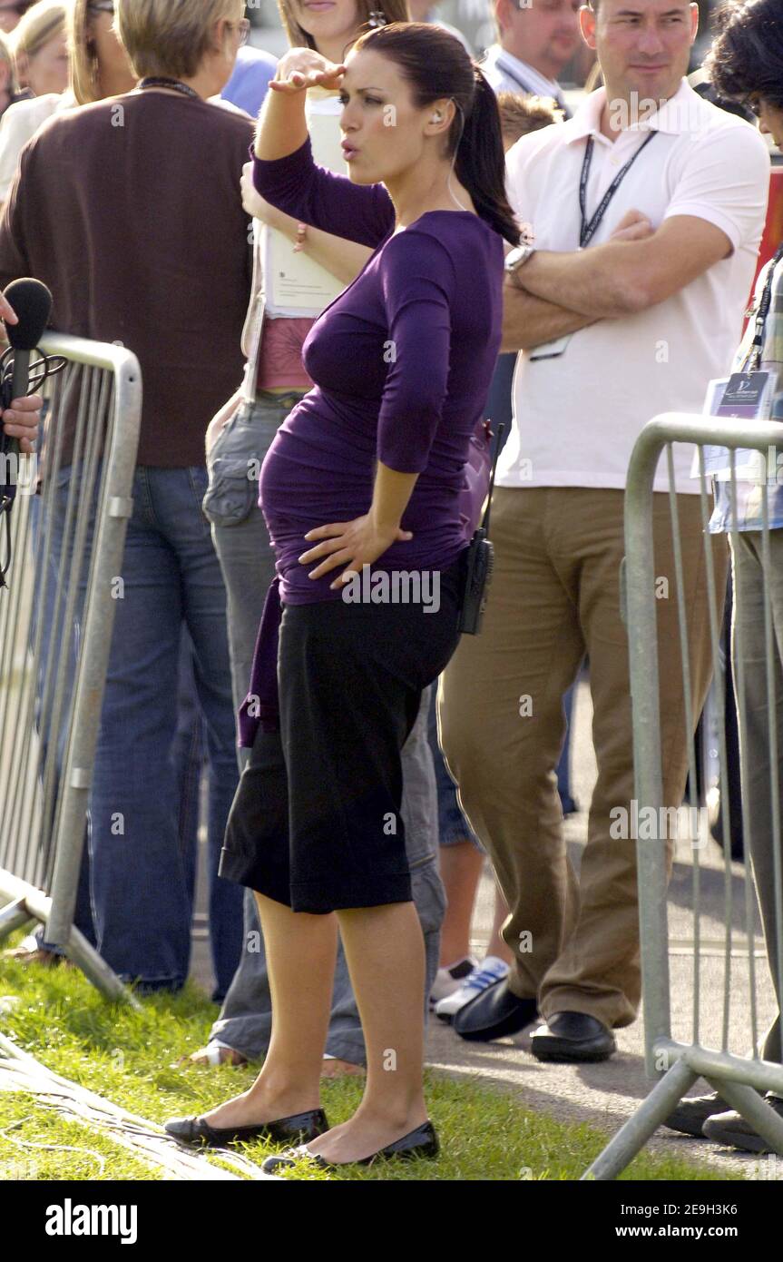 Pregnant presenter Kirsty Gallagher during the AllStars Golf Tournament in Newport, Wales on August 27, 2006. Photo by Stuart Morton/ABACAPRESS.COM Stock Photo