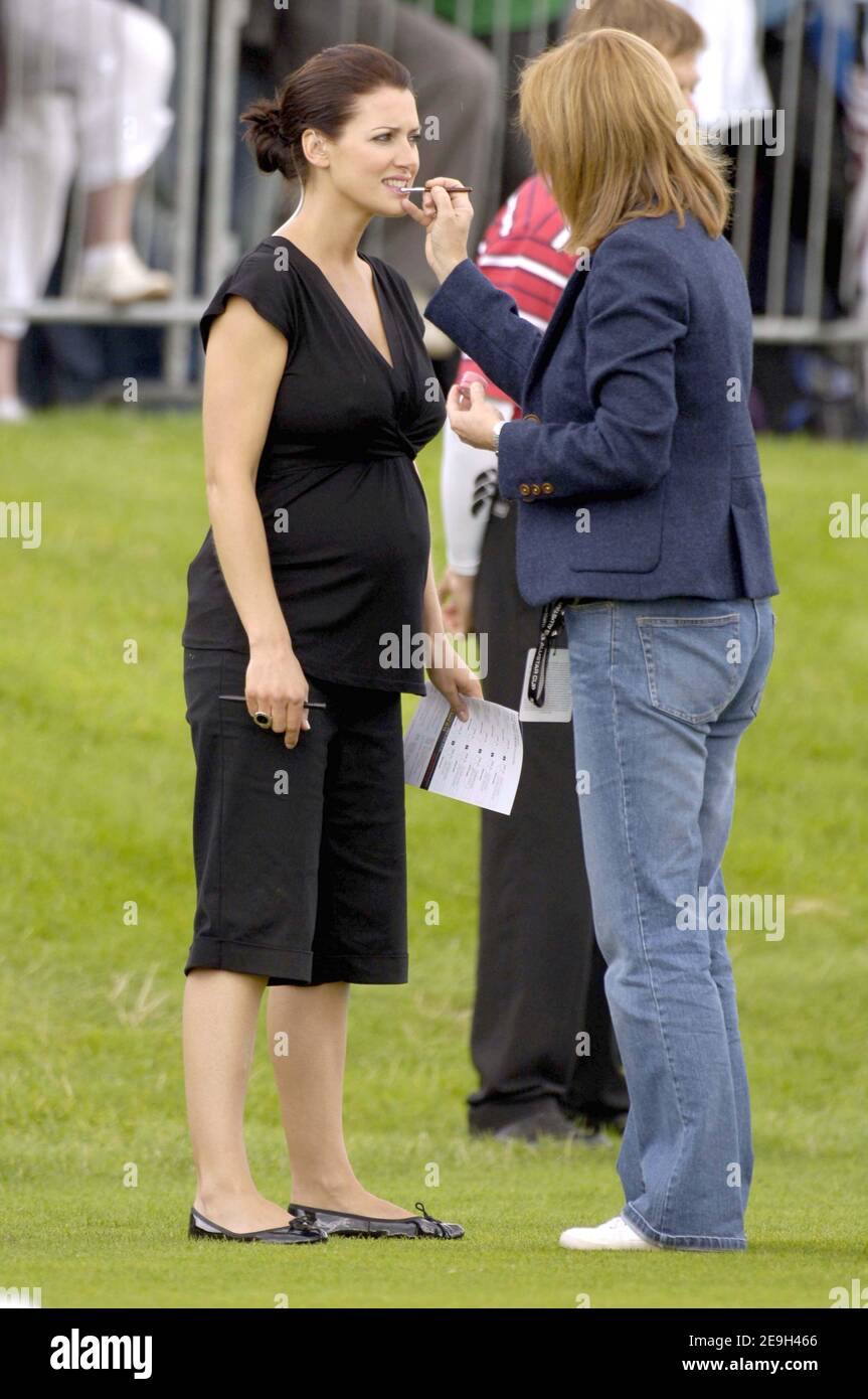 Pregnant presenter Kirsty Gallagher during the final of AllStars Golf Tournament in Newport, Wales on August 28, 2006. Photo by Stuart Morton/ABACAPRESS.COM Stock Photo