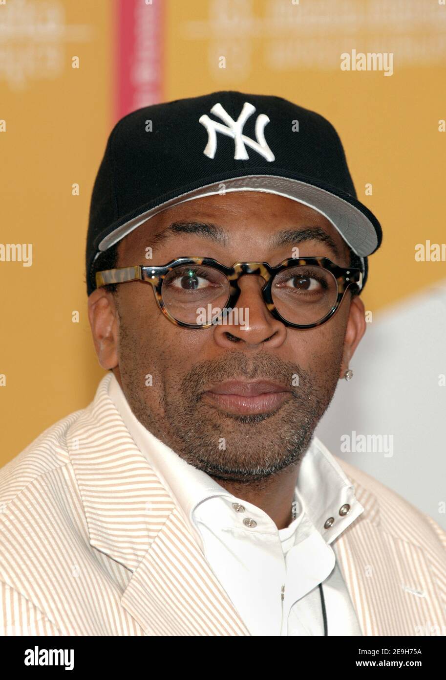 Director Spike Lee poses during the photocall for his new highly anticipated documentary on