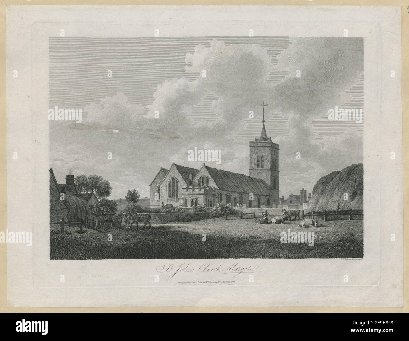 St. John's Church, Margate.  Author  Pouncy, Benjamin Thomas 17.4.m. Place of publication: London Publisher: Published Nov.r 1.st 1800, by Wm Alexander, No. 4 Newman Street., Date of publication: [1800.]  Item type: 1 print Medium: etching and engraving Dimensions: platemark 27.6 x 36.5 cm  Former owner: George III, King of Great Britain, 1738-1820 Stock Photo