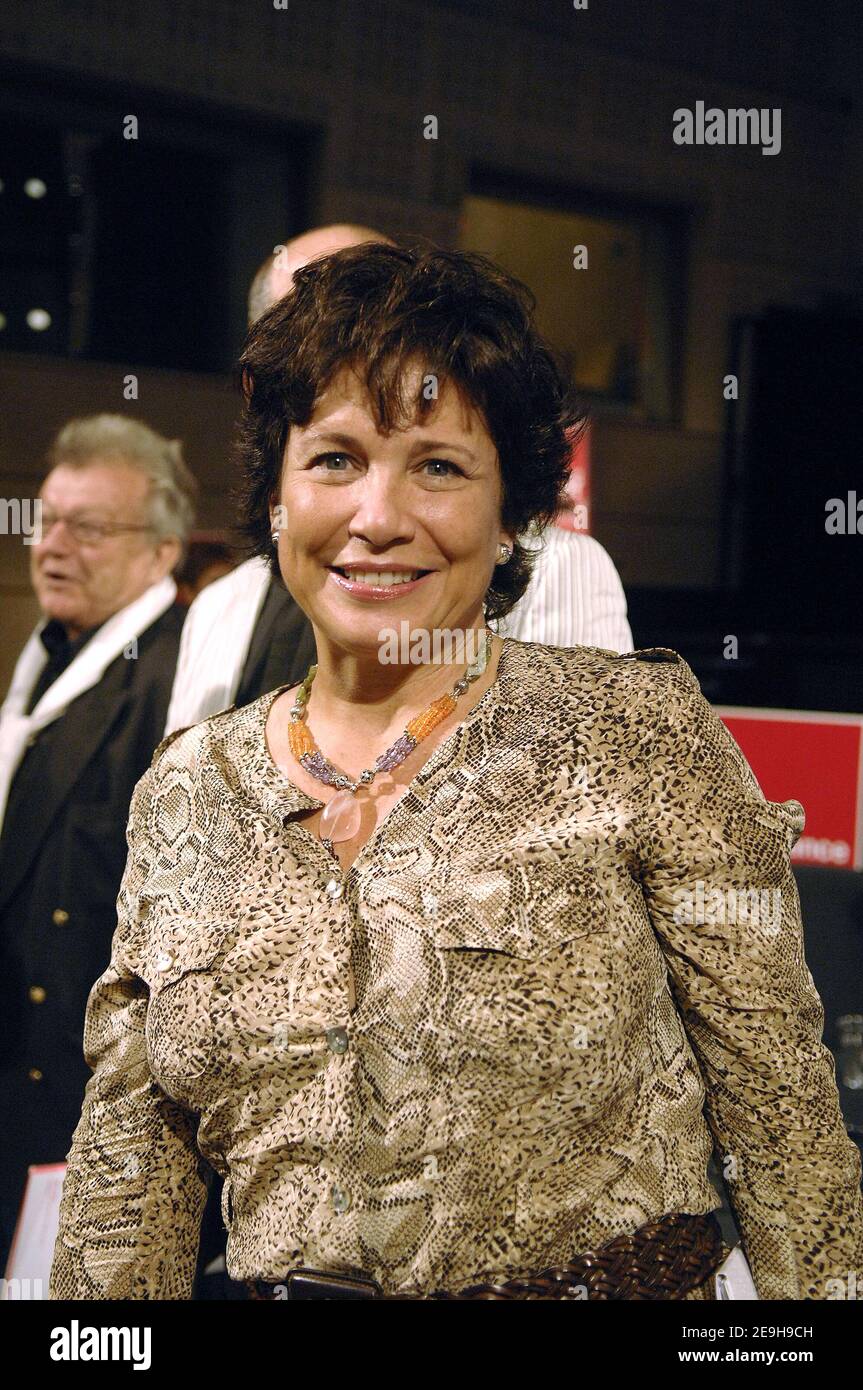 Anne Sinclair during the annual press conference of French radio station  France Inter held at the