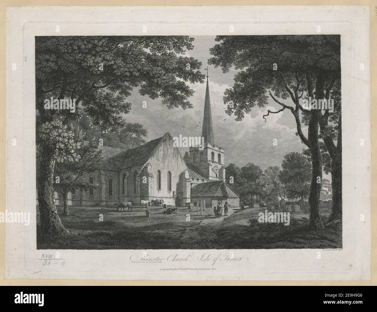 Minster Church, Isle of Thanet.  Author  Pouncy, Benjamin Thomas 18.38.2. Place of publication: London Publisher: Published Nov.r 1.st 1800, by Wm Alexander, No. 42 Newman Street., Date of publication: [1800]  Item type: 1 print Medium: etching Dimensions: platemark 27.8 x 36.5 cm.  Former owner: George III, King of Great Britain, 1738-1820 Stock Photo