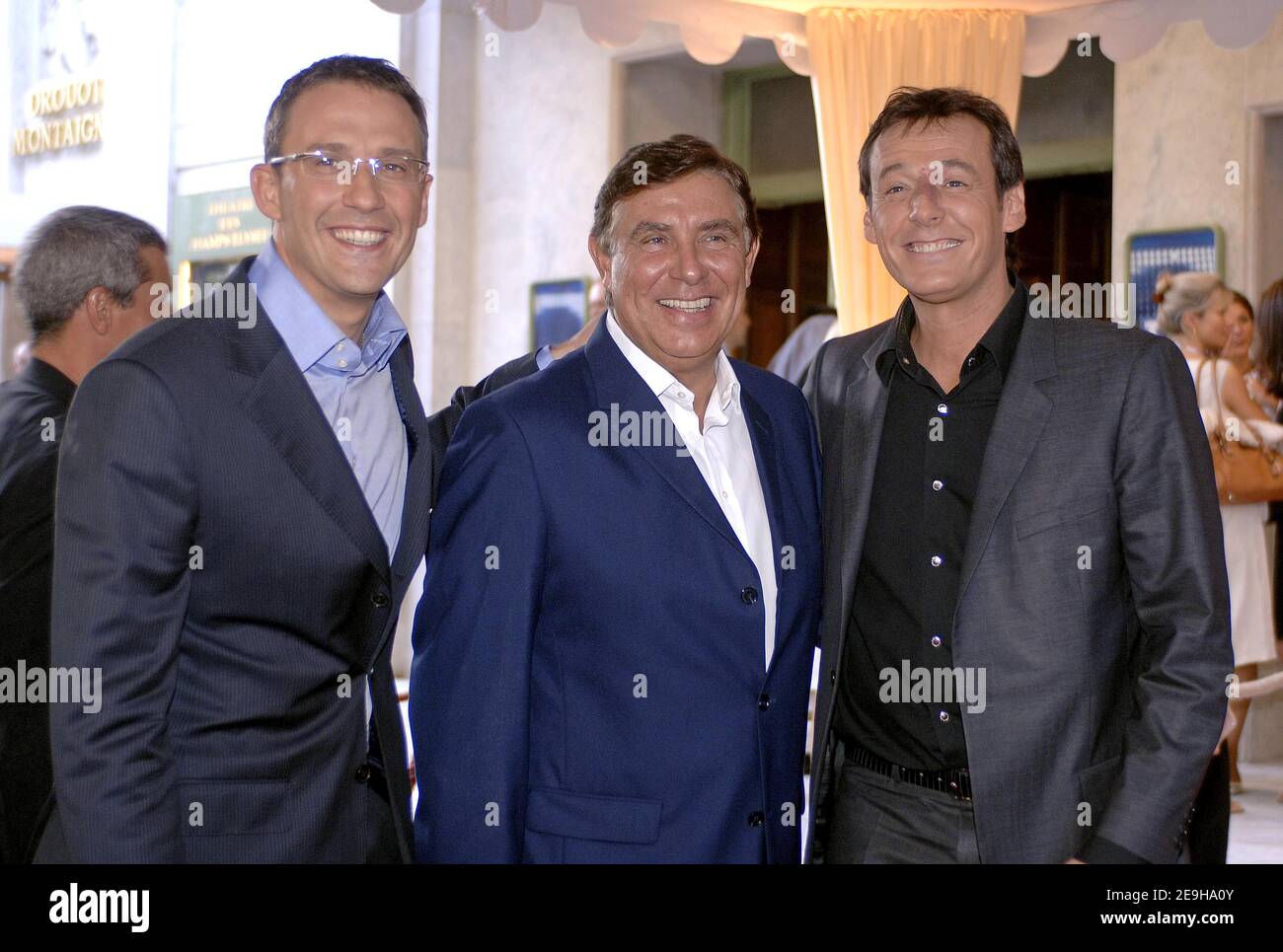 Julien Courbet, Jean-Pierre Foucault and Jean-Luc Reichmann arrive at the  TF1 annual press conference