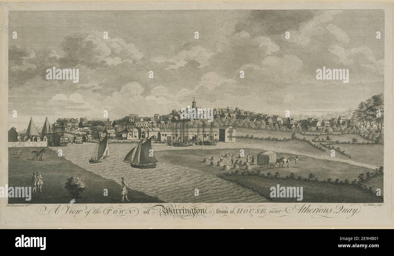 A View of the TOWN of Warrington from a HOUSE near Atherton's Quay  Author  Kitchin, Thomas 18.86. Place of publication: [London?] Date of publication: [after 1772?]  Item type: 1 print Medium: etching and engraving Dimensions: sheet 32.1 x 55.9 cm. Trimmed below platemark on upper edge.  Former owner: George III, King of Great Britain, 1738-1820 Stock Photo