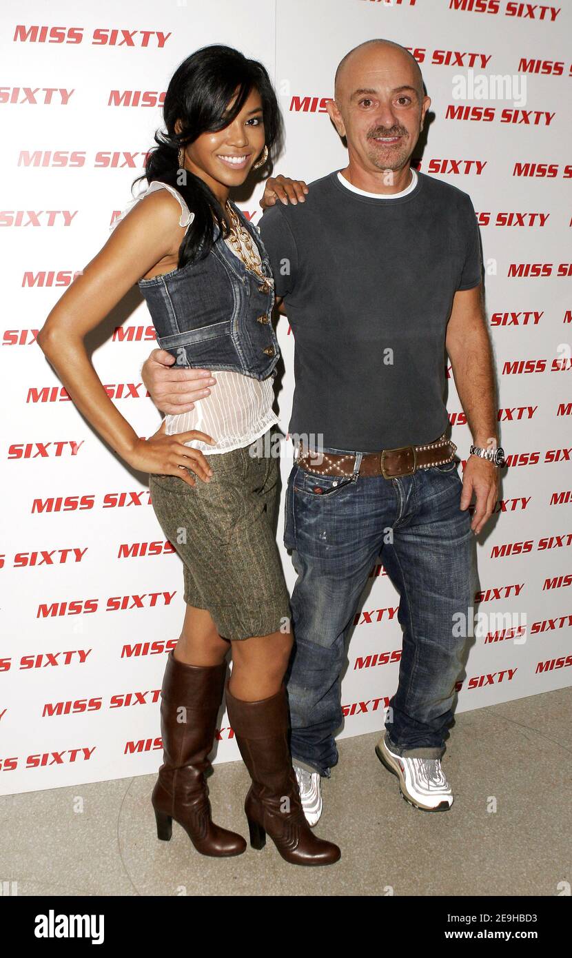 Amerie poses with Miss Sixty founder and designer Wichy Hassan at the Miss  Sixty Spring/Summer 07 collection showing in New York City, NY, USA on  September 7, 2006. Photo by Donna Ward/ABACAPRESS.COM