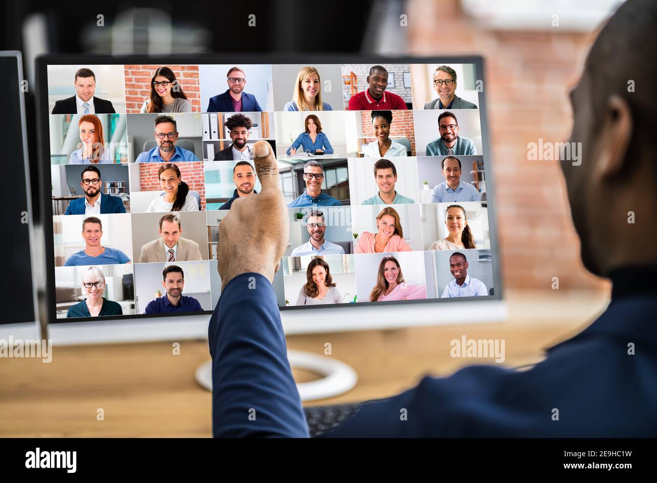 Online Video Conference Work Webinar On Desktop Stock Photo - Alamy
