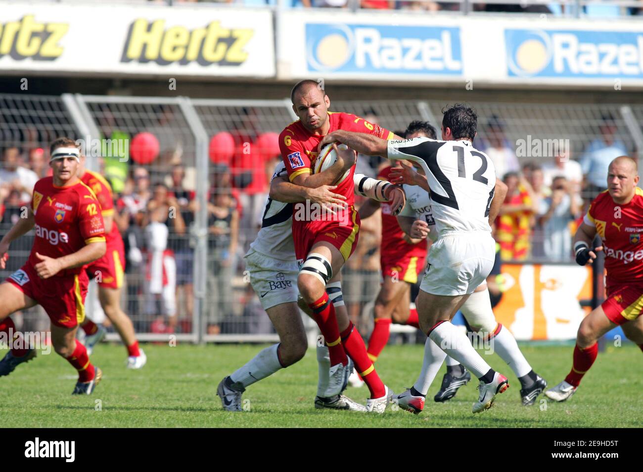 Gregory Lecorvec USAP And Benoit Baby Stade Toulousain In Action 