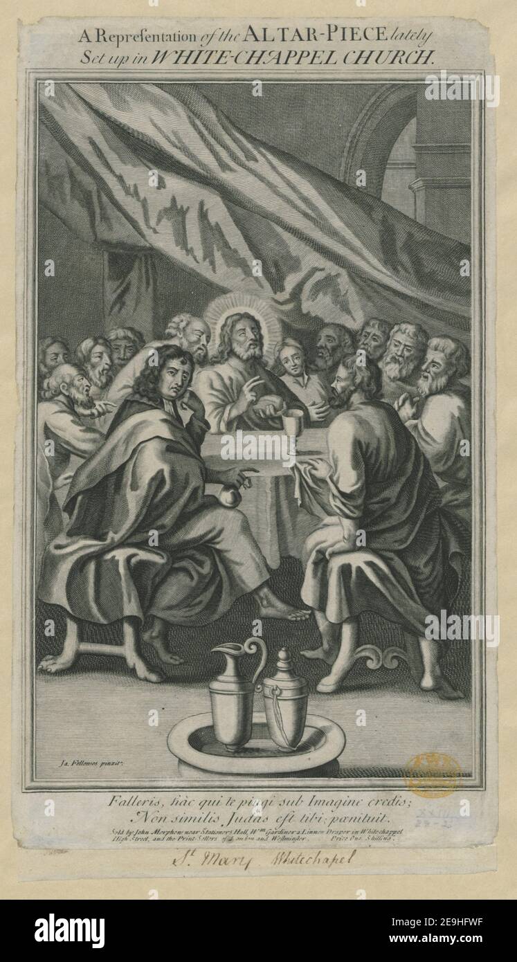 A Representation of the ALTAR PIECE lately set up in WHITE CHAPPEL CHURCH.  Author Fellowes, James 23.28.2. Place of publication: [London] Publisher:  Sold by John Morphen near Stationer's Hall; W.m Gardiner a