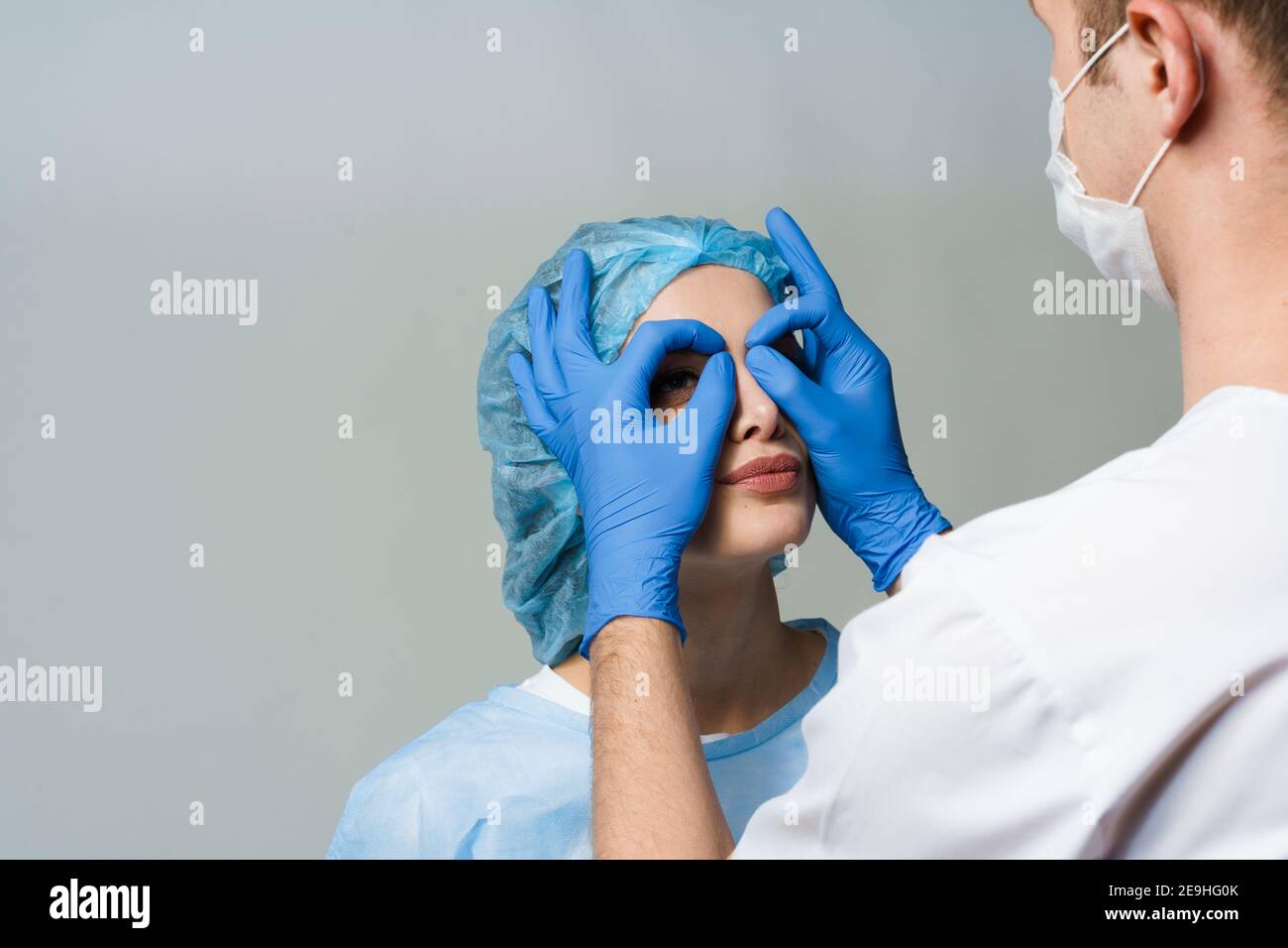 Funny consultation with jokes of plastic surgeon in medical center