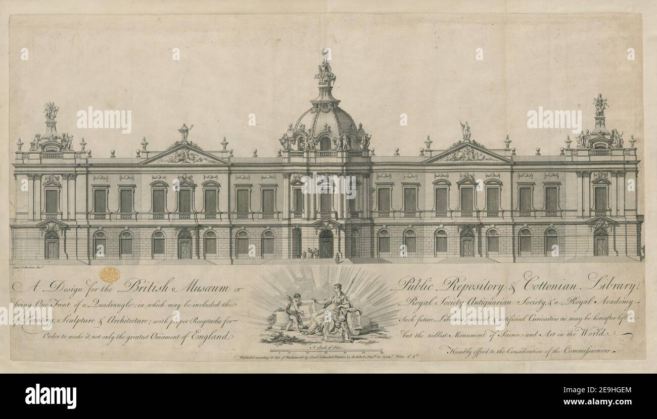 A Design For The British Mus Um Or Public Repository Cottonian Library Author Johnston Cornelius 24 17 A Place Of Publication London Publisher Publish D According To Act Of Parliament By Corn S Johnston Painter