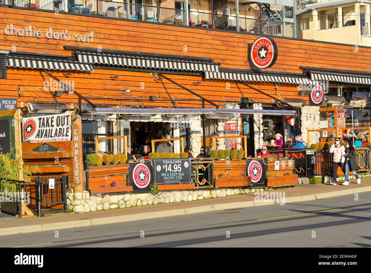 Charlie S Kitchen Bar Restaurant White Rock British Columbia Canada Stock Photo Alamy