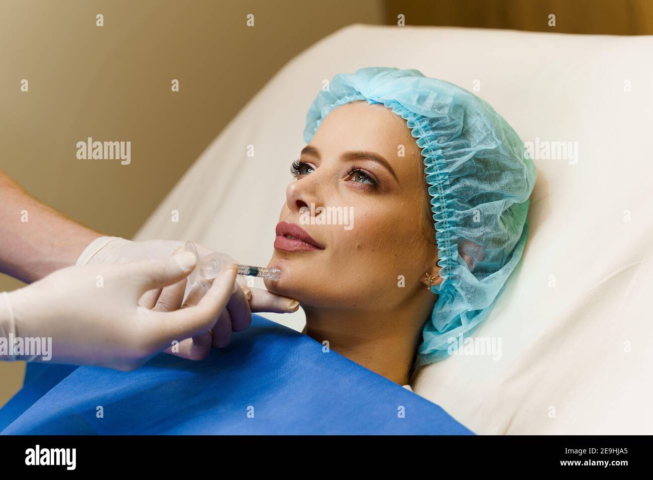 Filler injection of hyaluronic acid. Contour plastic for correcting the ...