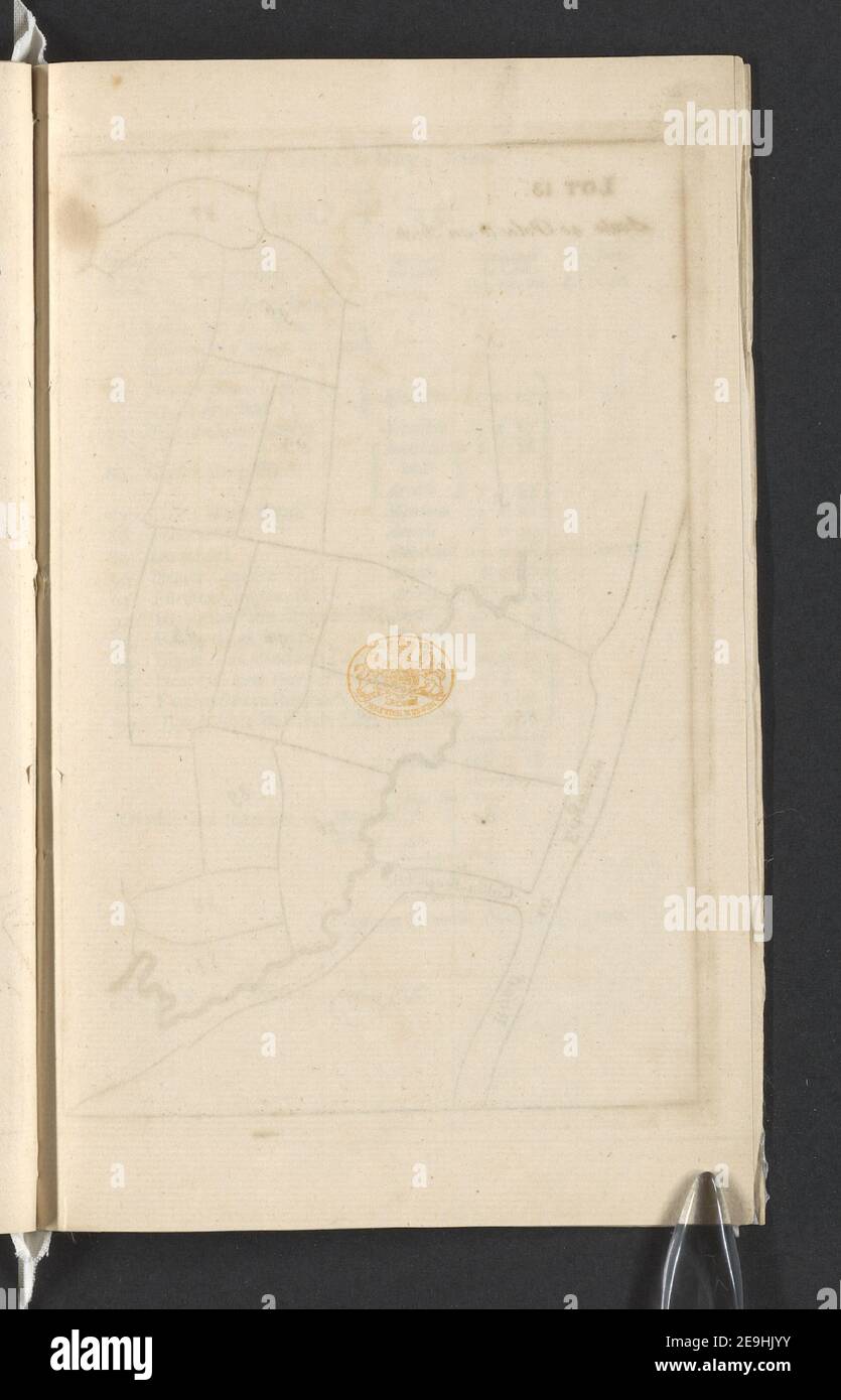 A CATALOGUE OF All the DEMESNE LANDS (With the several Erections thereon) OF THE Most Noble William, Duke of Powis, DECEASED, Situated in the PARISH, and within the MANOR of HendON, In the County of Middlesex  Author  Messeder, Isaac 29.20.d. Place of publication: [London] Publisher: Printed Catalogues, with Plans of each Lot, may be had of Mr. Messeder, at North-end, and at Mr. Langford's in the Great Piazza aforesaid., Date of publication: [1756.]  Item type: 18 maps Medium: copperplate engraving Dimensions: 23.7 x 14.8 cm  Former owner: George III, King Stock Photo