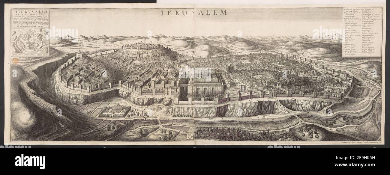Ierusalem.  Author  Hollar, Wenceslaus 3.66. Place of publication: [London] Publisher: Printed and Sold by Henry Overton at ye white Horse without Newgate., Date of publication: 1715.  Item type: 1 print on 2 sheets Medium: etching and engraving Dimensions: platemark 40.0 x 109.4 cm  Former owner: George III, King of Great Britain, 1738-1820 Stock Photo