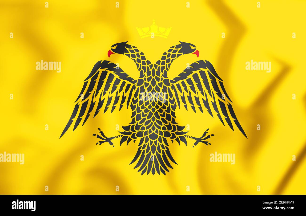 3D Flag of the Laskaris. 3D Illustration. Stock Photo