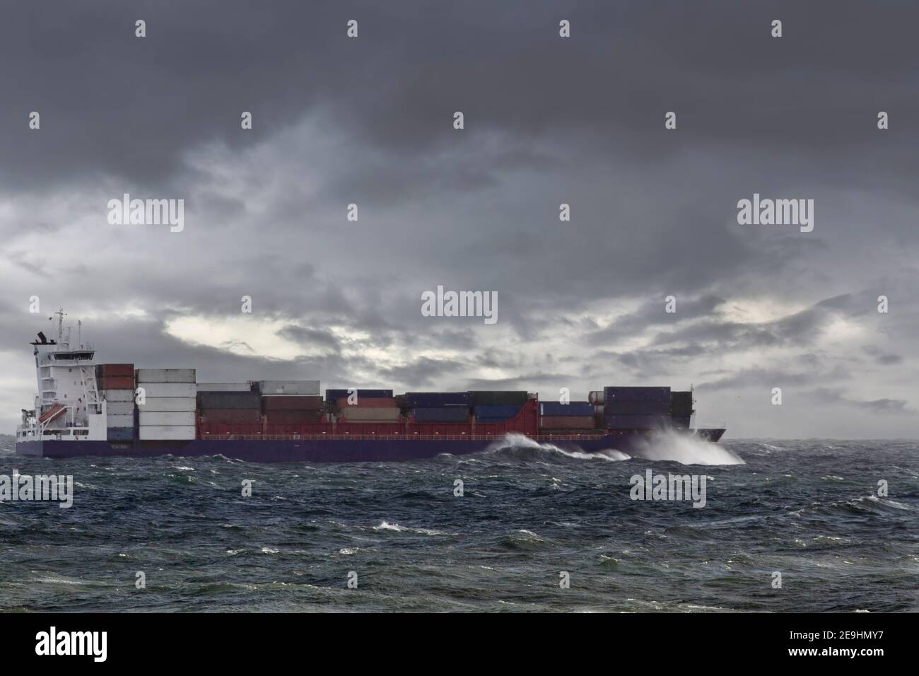 Container ship stormy sea hi-res stock photography and images - Alamy