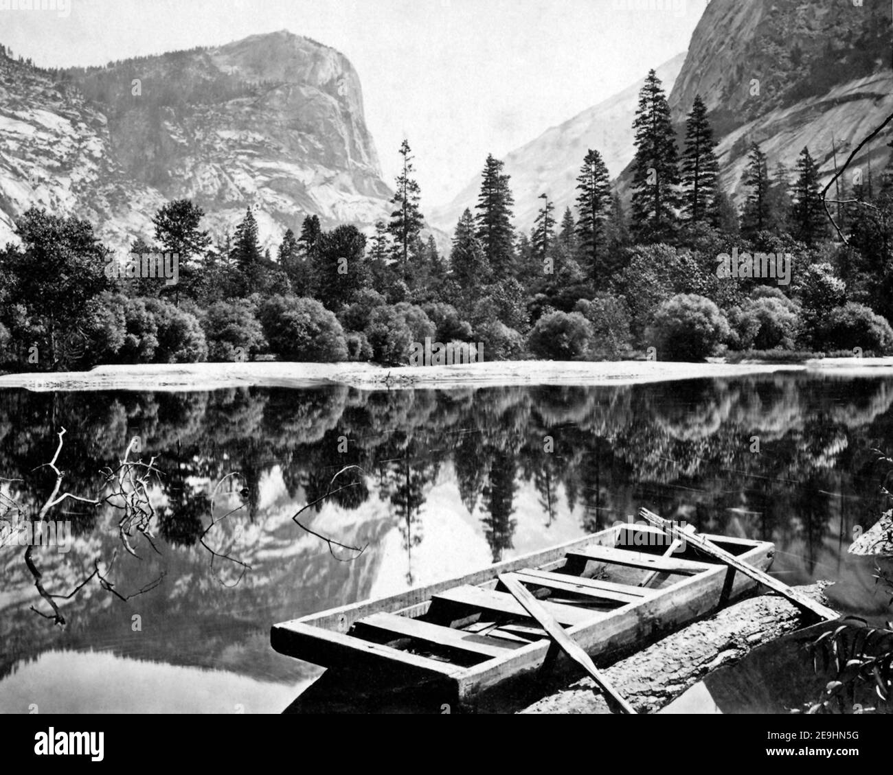 Late 19th century photograph - Mirror Lake, Yosemite, California, USA Stock Photo