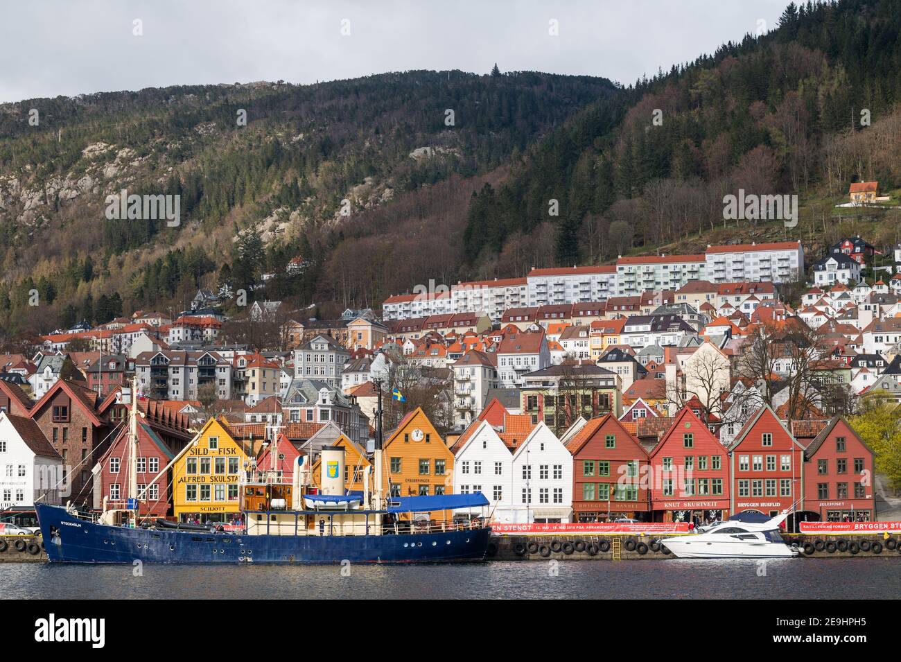 The historic wooden buildings of Bryggen, Bergen, Norway. Stock Photo