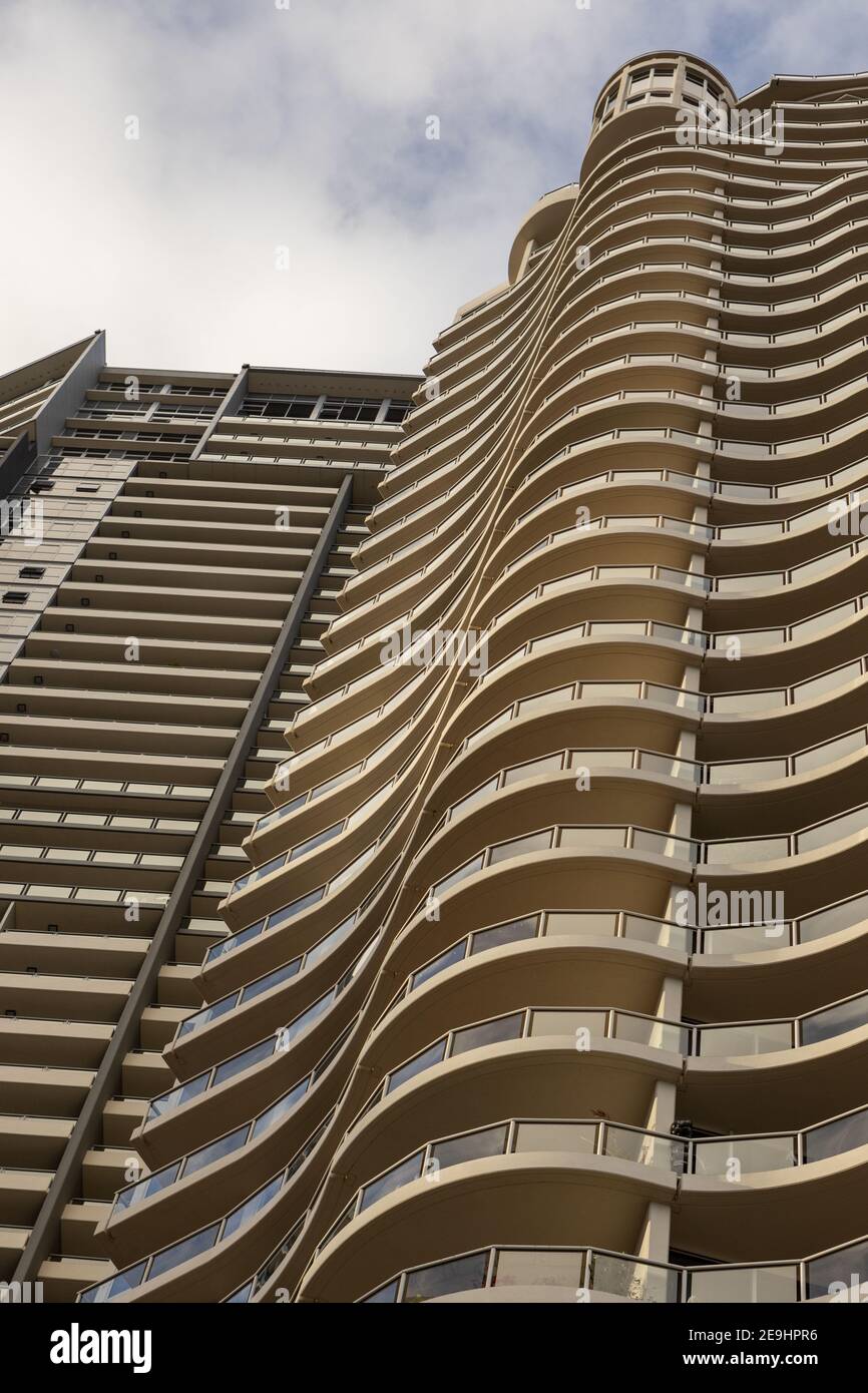 An abstract photo of a high rise building in Brisbane City Queensland on January 21st 2021 Stock Photo