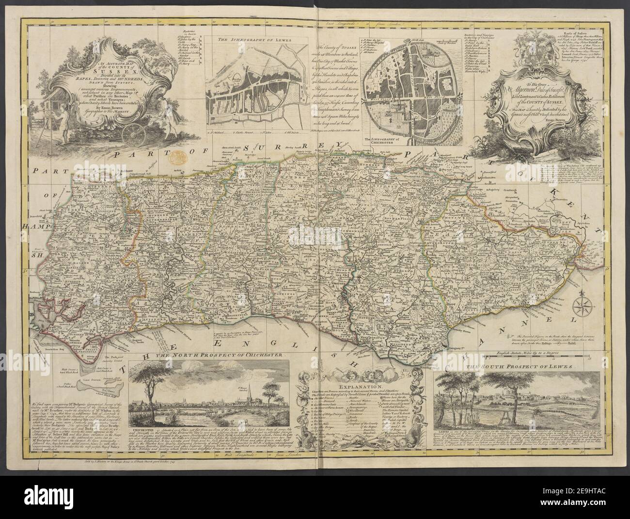 Copperplate map london st pauls hi-res stock photography and images - Alamy