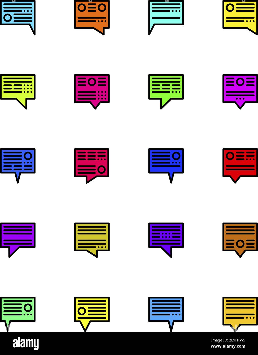 Different notifications, illustration, vector on white background. Stock Vector
