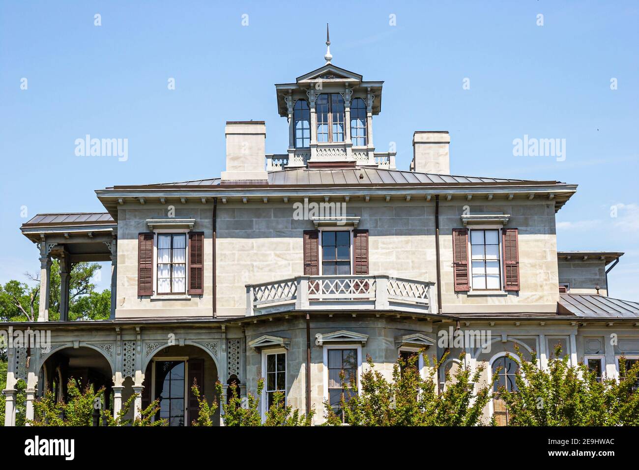Tuscaloosa Alabama,CVB Jemison Van Degraaff Mansion,Italianate style built 1859 1862,outside exterior, Stock Photo