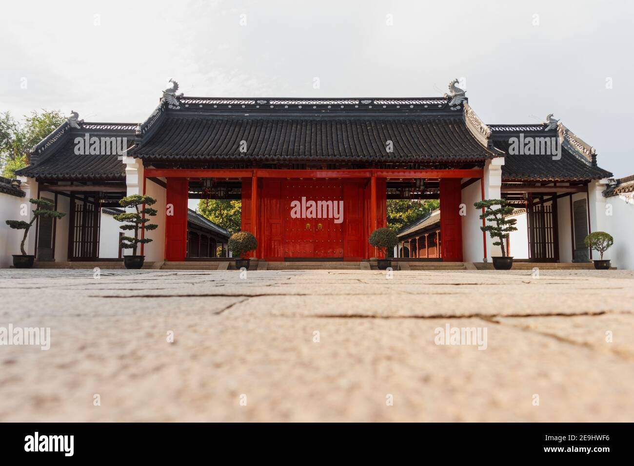 Main gate in Confucius Temple in Shanghai Stock Photo