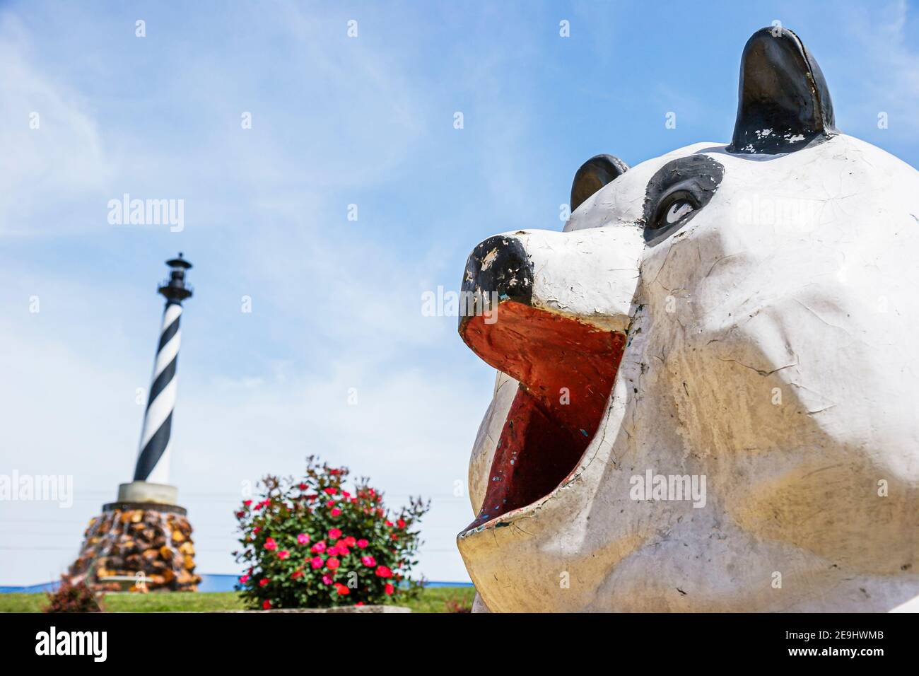 Alabama Clanton Peach Park playground lighthouse panda bear Stock Photo