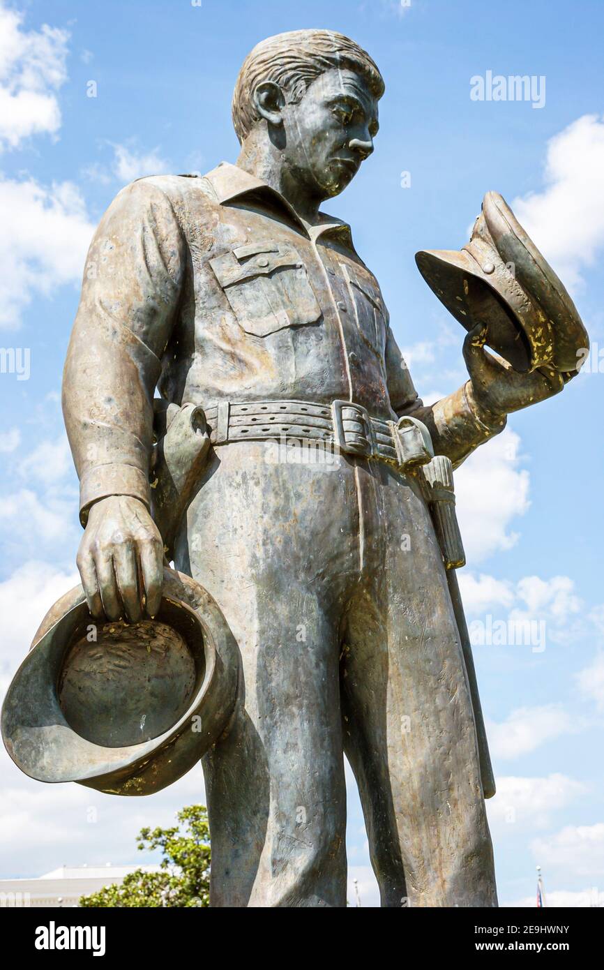 Alabama Montgomery State Capitol Building grounds,trooper police statue, Stock Photo