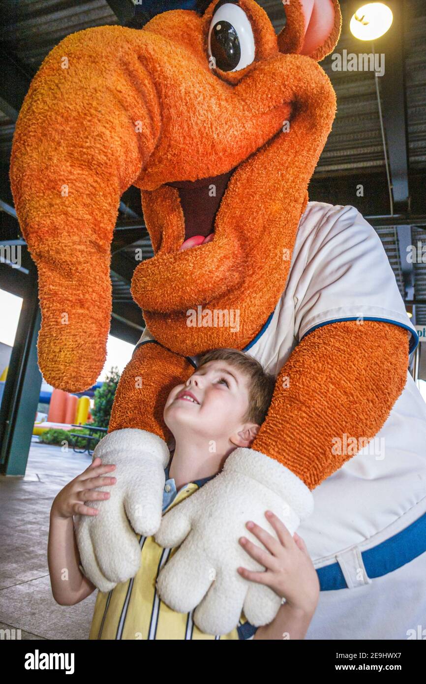Alabama Montgomery Riverwalk Stadium Biscuits Baseball AA Minor League,fan  boy kid child mascot Big Mo Stock Photo - Alamy