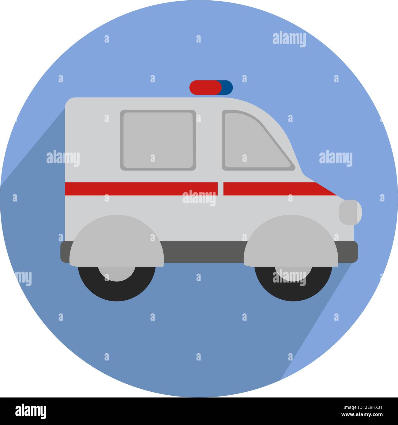 Ambulance van, illustration, vector on white background. Stock Vector