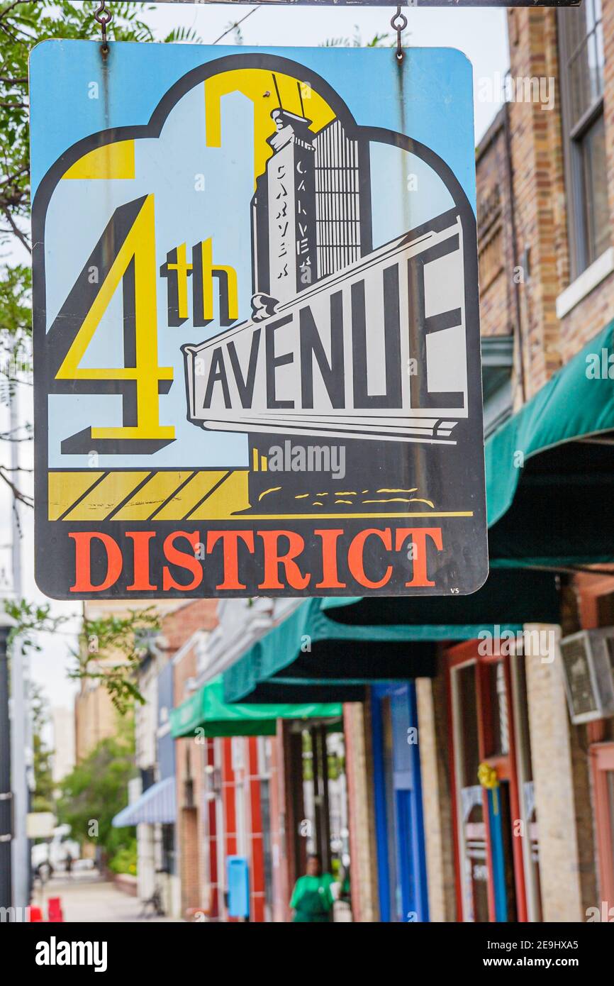 Birmingham Alabama,4th Avenue District sign historic neighborhood Stock