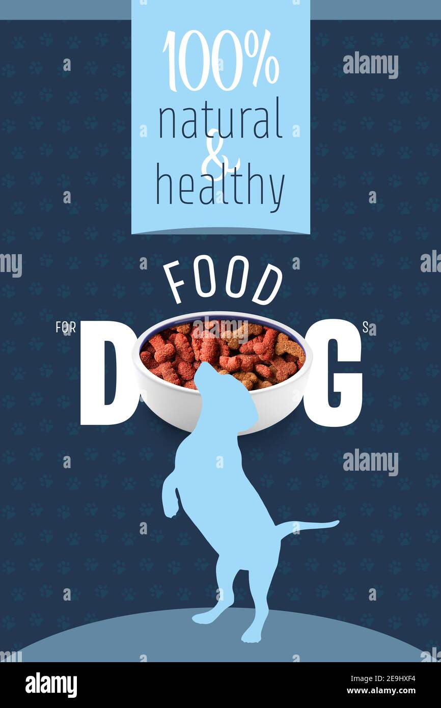 Advertisement banner for dry natural pet food Stock Photo - Alamy