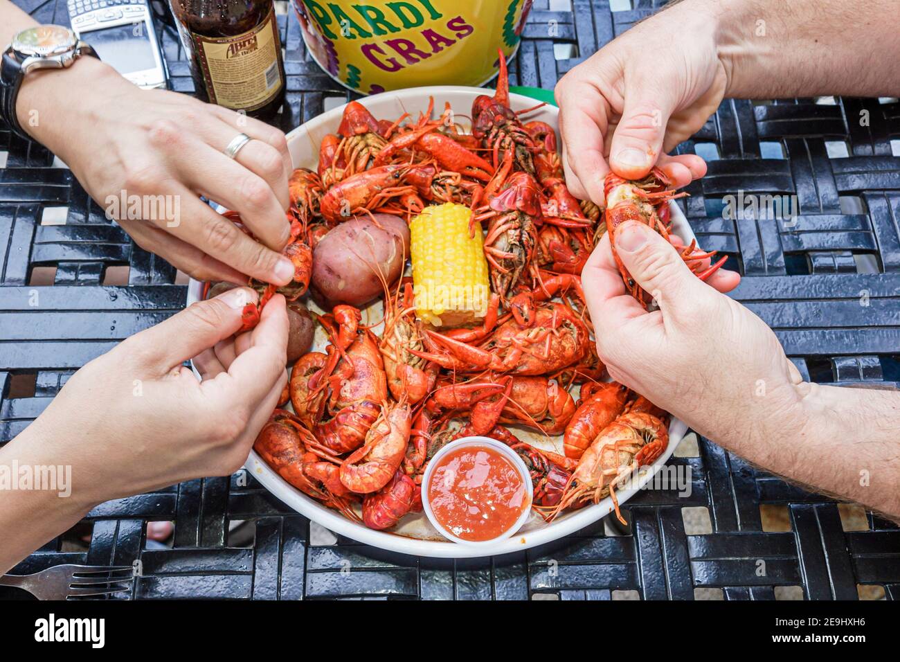 Birmingham Alabama,Patton Creek shopping center centre,Cajun Steamer Bar & Grill boiled seasoned crayfish plate, Stock Photo