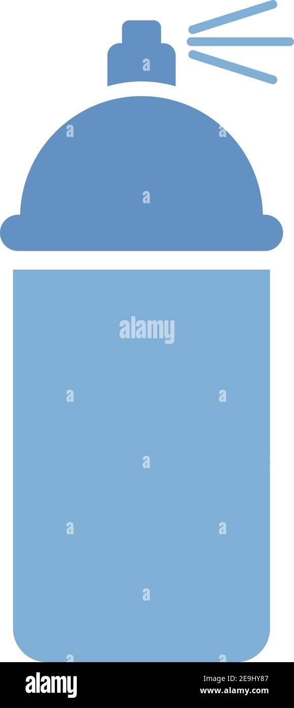Blue spraypaint bottle, illustration, vector on white background. Stock Vector