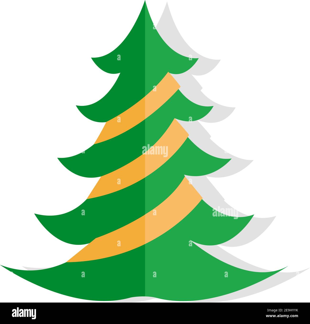 Christmas tree, illustration, vector on white background Stock Vector ...