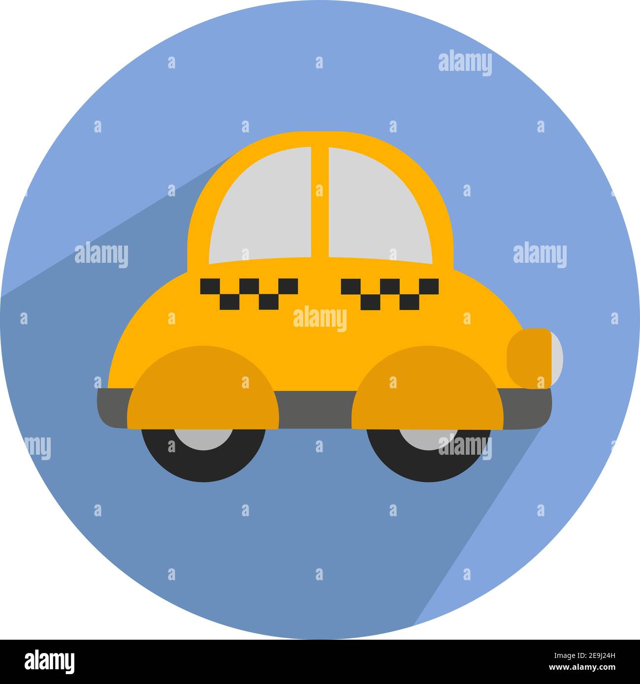 Yellow taxi car, illustration, vector on white background. Stock Vector