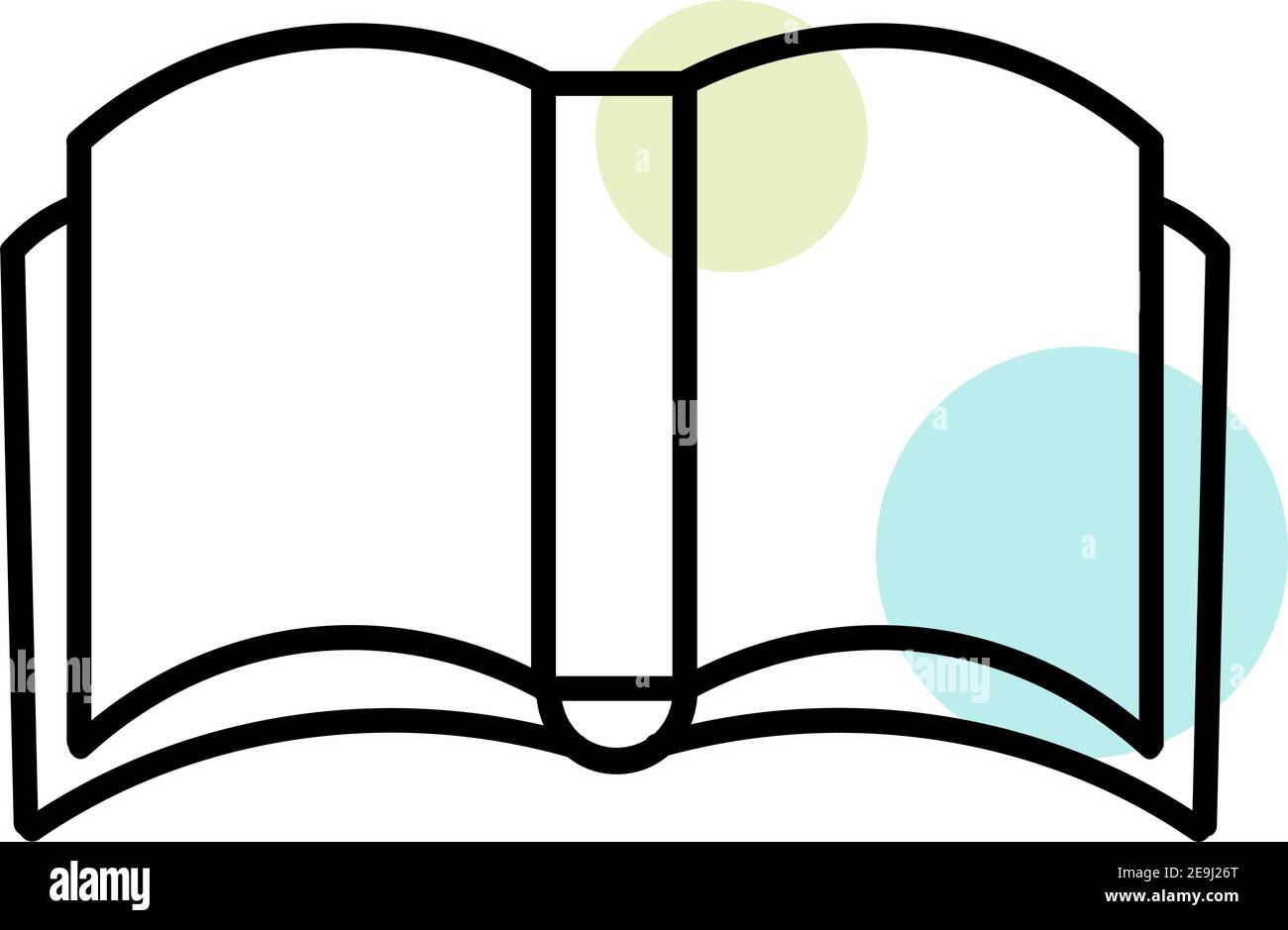 Blank pages of a book, illustration, vector on white background Stock