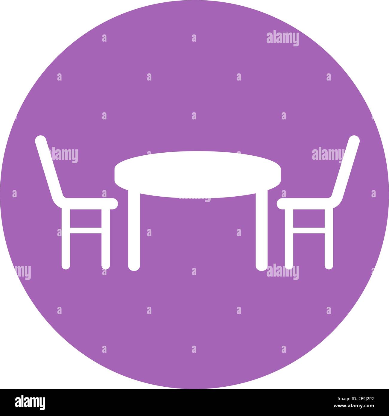 Table and chairs, illustration, vector on white background. Stock Vector