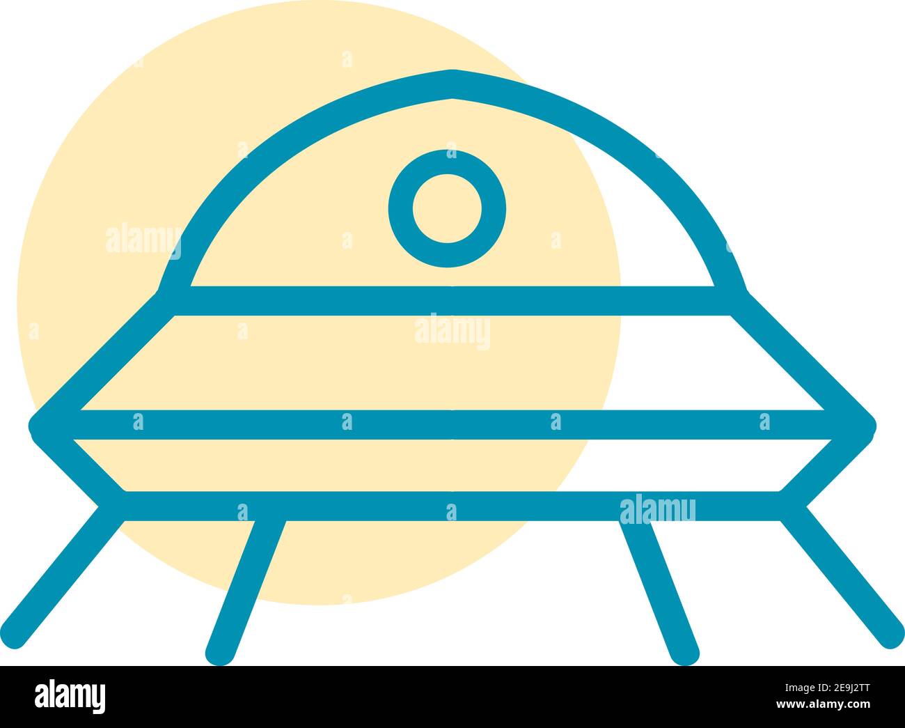 Invasion UFO, illustration, vector on white background. Stock Vector