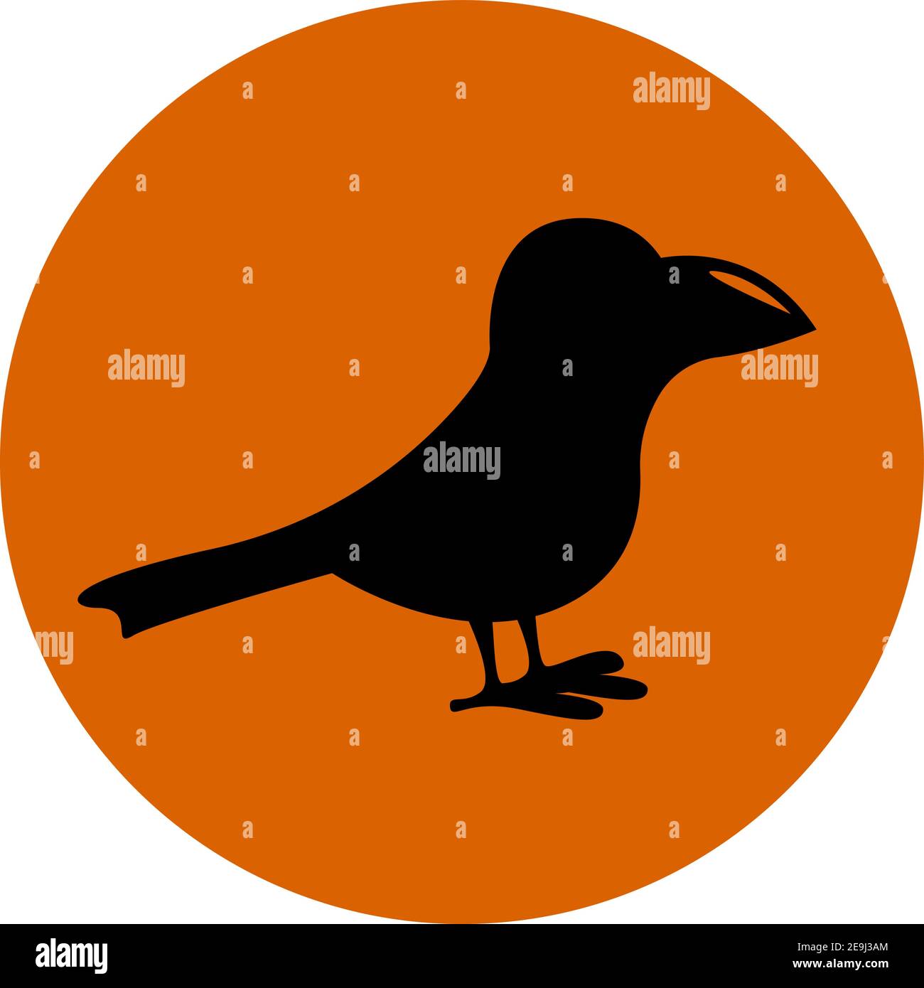 Black crow, illustration, vector on white background. Stock Vector