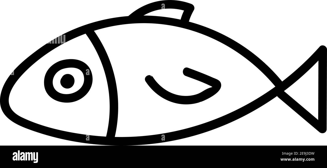 Simple white fish, illustration, vector on white background Stock